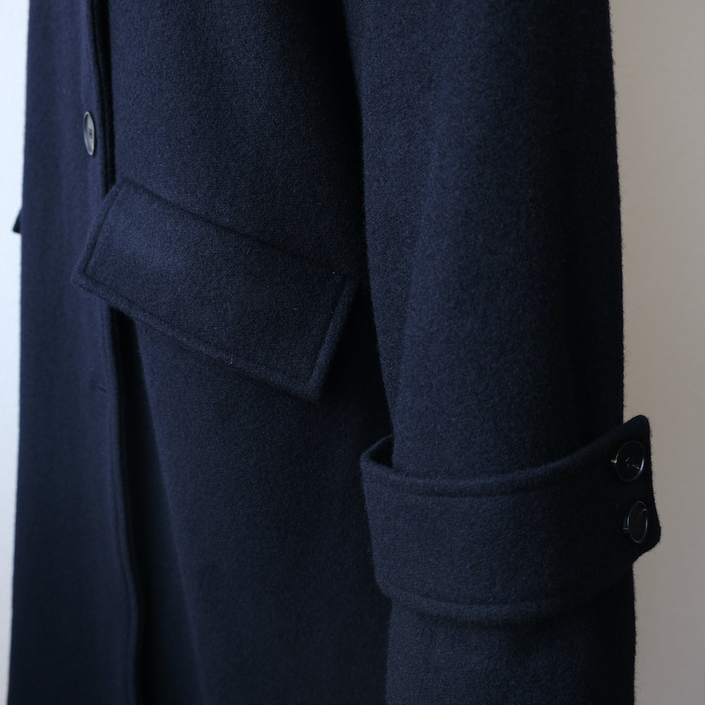 A-line navy long coat（LA3033）