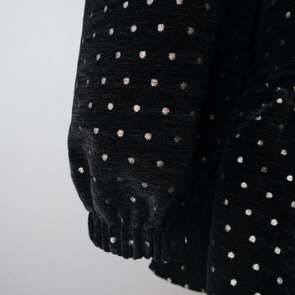 Dot Embroidered Long-Sleeve with Frilled Hem （LA0137 dot）